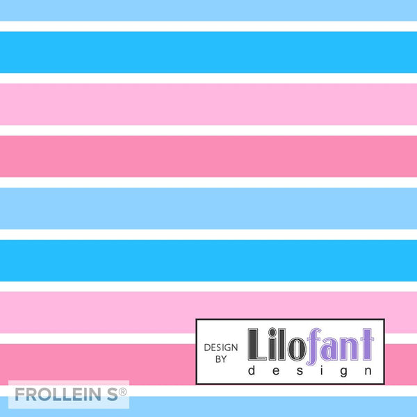 Cotton Jersey - Organic Cotton Jersey - Wide Stripes - Pink - Blue - Frollein S®