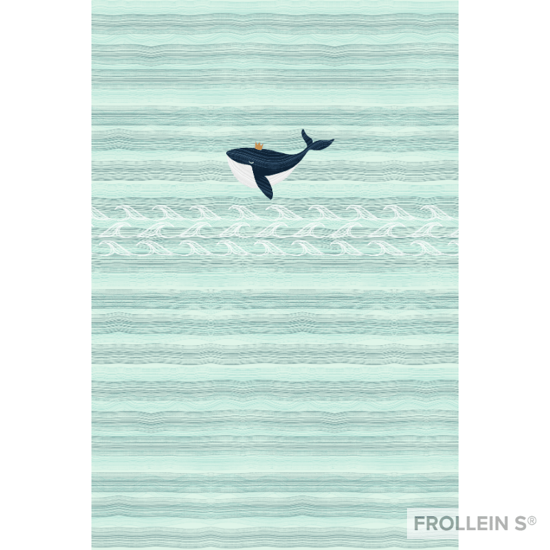 Cotton Jersey - Panel - Organic Cotton Jersey - Whale - mint - Frollein S®