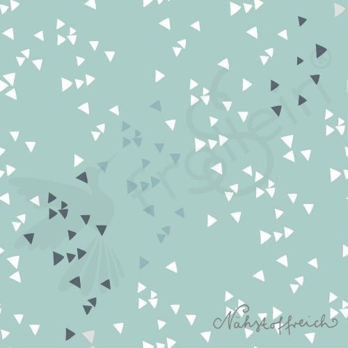 Cotton Jersey - Remnant 10 - inch - Cotton Jersey - Triangles - Mint - Frollein S®