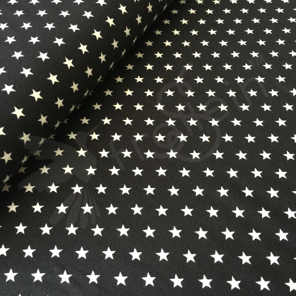 Cotton Jersey - Remnant 30 - inch - Cotton Jersey - Small Stars - Black - Frollein S®