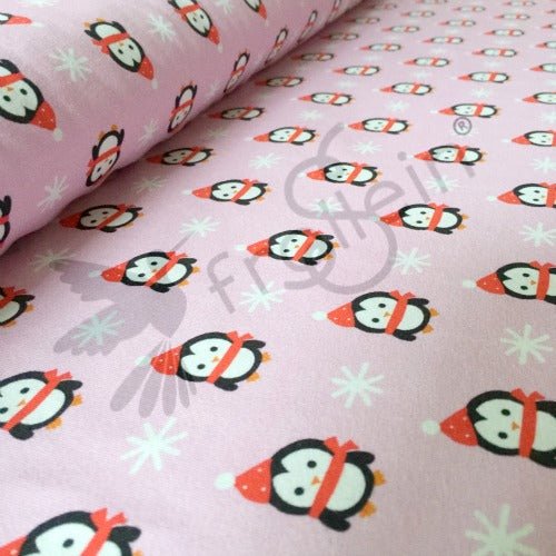 Cotton Jersey - Remnant 7 - inch - Cotton Jersey - Little Christmas Penguins - Frollein S®