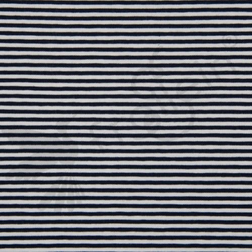  - Cotton Jersey - Stripes 3 mm - Navy - White - Frollein S®