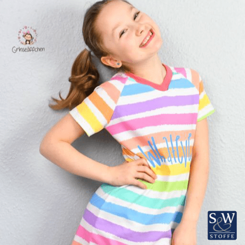 Fabric - Cotton Jersey - Rainbow Stripes - Frollein S®