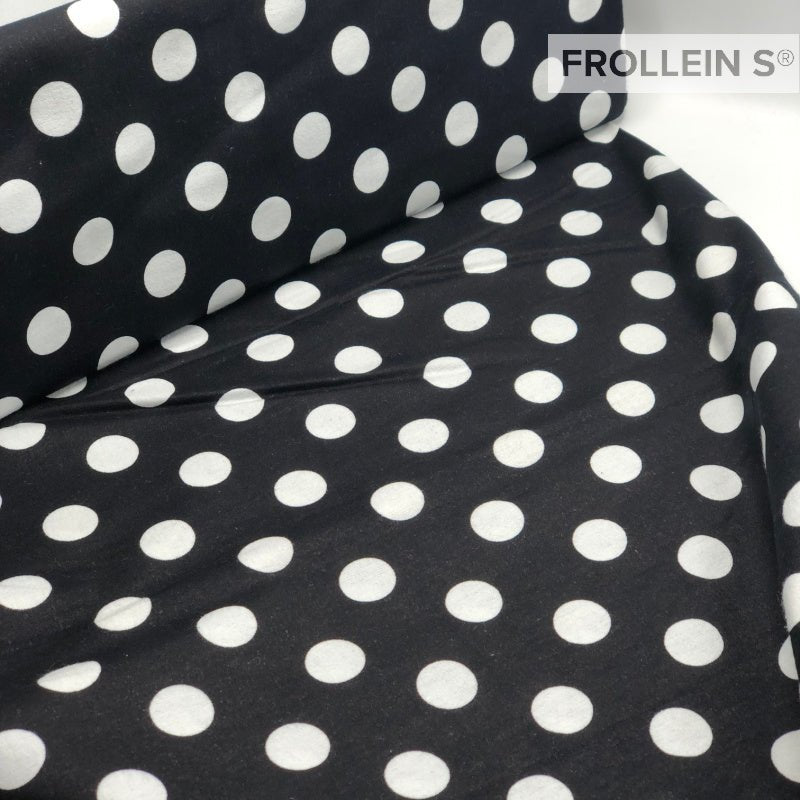 Flannel - Snuggle Flannel - Polka Dots - Black - Frollein S®