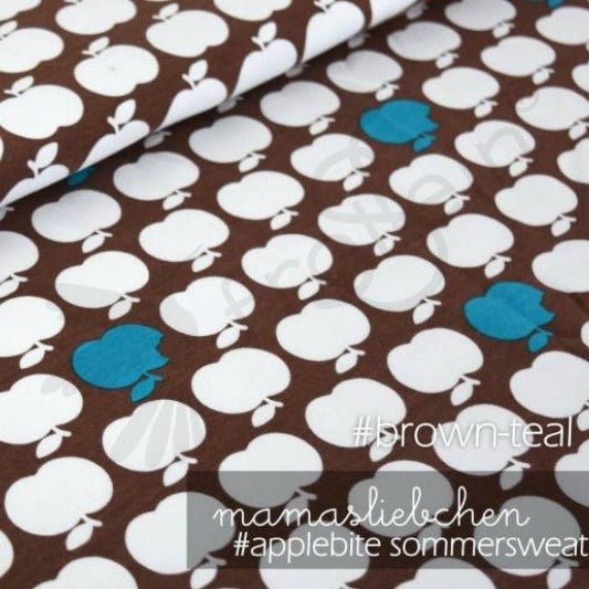 French Terry - French Terry - Applebites - Brown - Teal - Frollein S®