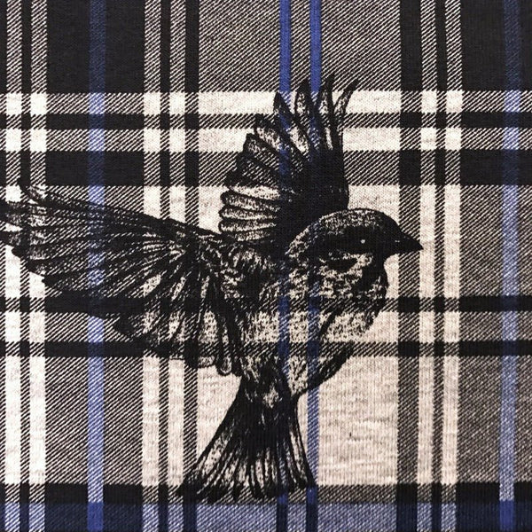 French Terry - French Terry brushed - Plaid Sparrows - Blue - Frollein S®