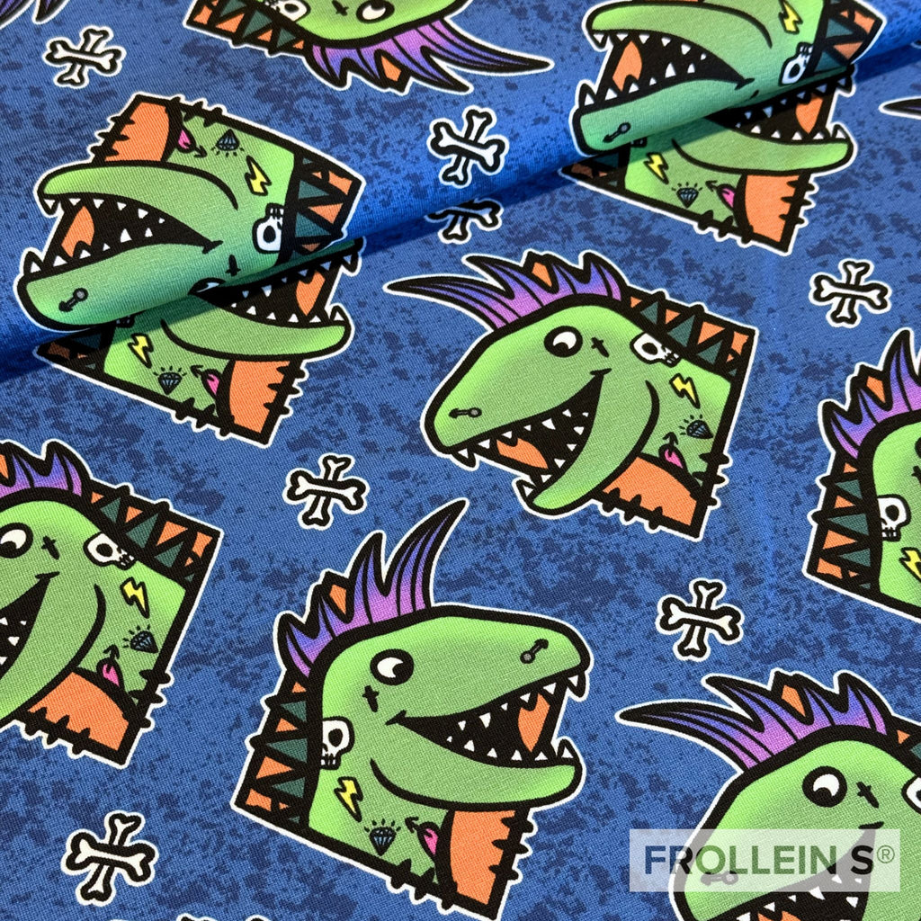 French Terry - French Terry Knit Fabric - Punkasaurus - Frollein S®