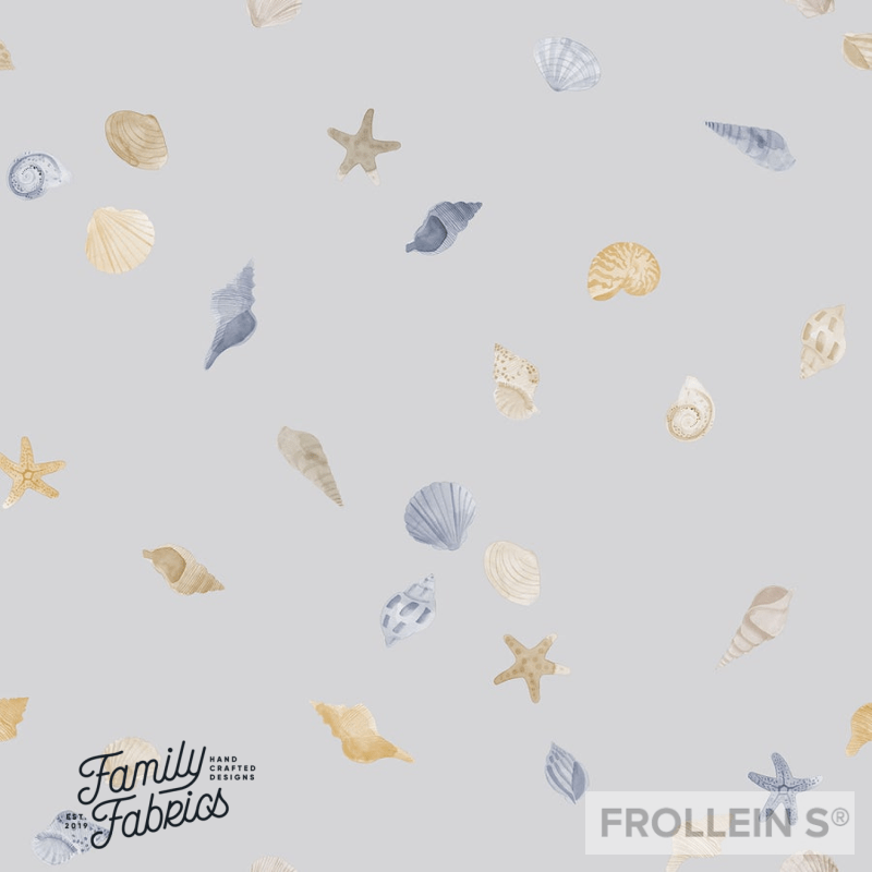 French Terry - French Terry - Seashells - blue - Frollein S®