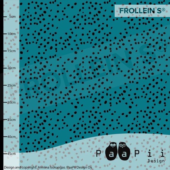 French Terry - Organic French Terry - Dotties - Teal - Frollein S®