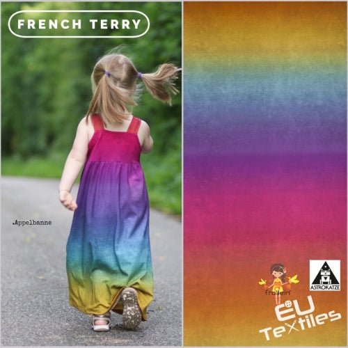 French Terry - Organic French Terry - Gradient Leather Look - Rainbow - Frollein S®