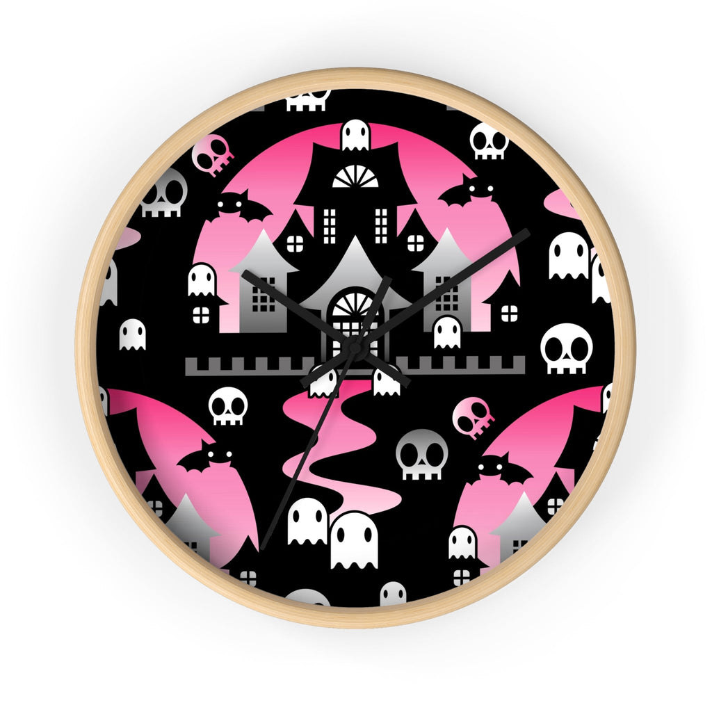 Home Decor - Round Halloween Wall Clock - BOO - Pink - Frollein S®