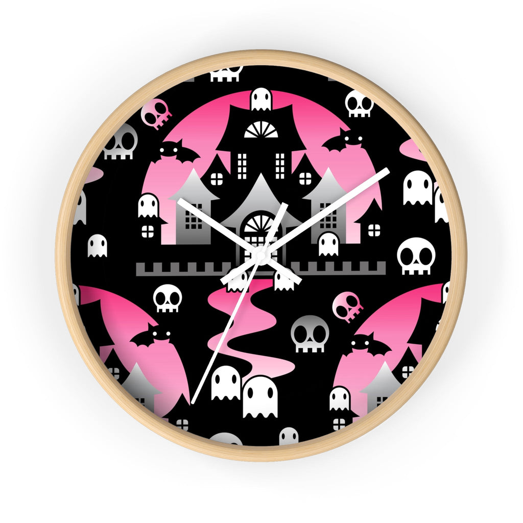 Home Decor - Round Halloween Wall Clock - BOO - Pink - Frollein S®