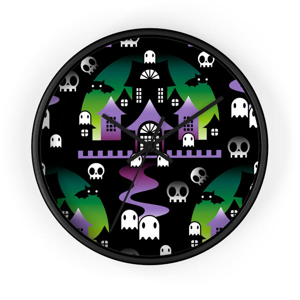 Home Decor - Round Halloween Wall Clock - BOO - Witch - Frollein S®