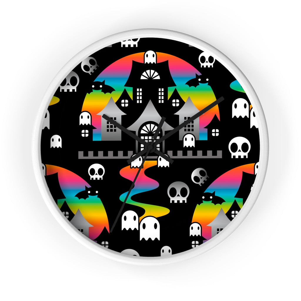 Home Decor - Round Wall Clock - Halloween BOO - Rainbow - Frollein S®