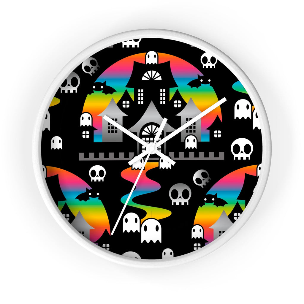 Home Decor - Round Wall Clock - Halloween BOO - Rainbow - Frollein S®