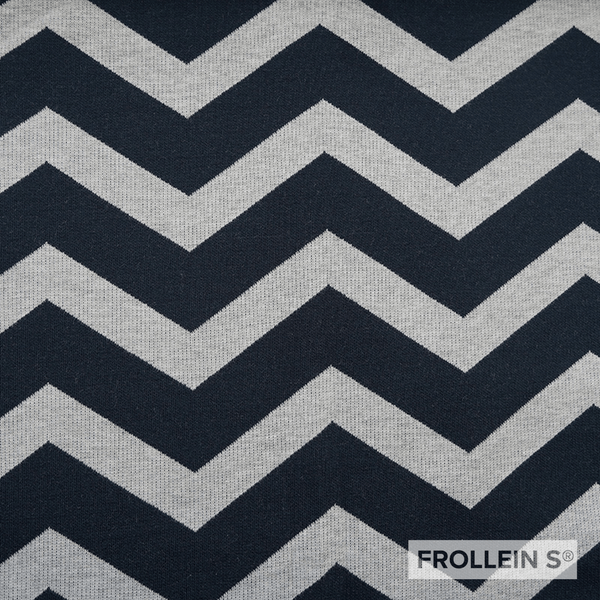 Jacquard - Organic Interlock Jacquard - Chevron - Blue - Frollein S®