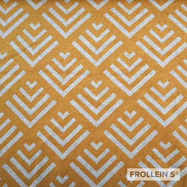 Jacquard - Organic Interlock Jacquard - Corners - Mustard Yellow - Frollein S®