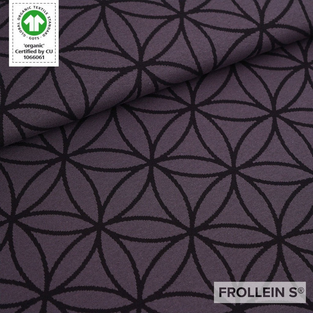 Jacquard - Organic Jacquard Fabric - Flower of Life - Black - Frollein S®