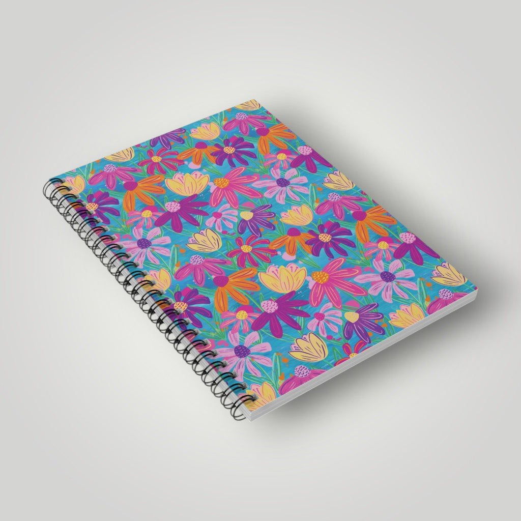 Spiral Notebook - Cornflowers Turquoise - Ruled Line – Frollein S®