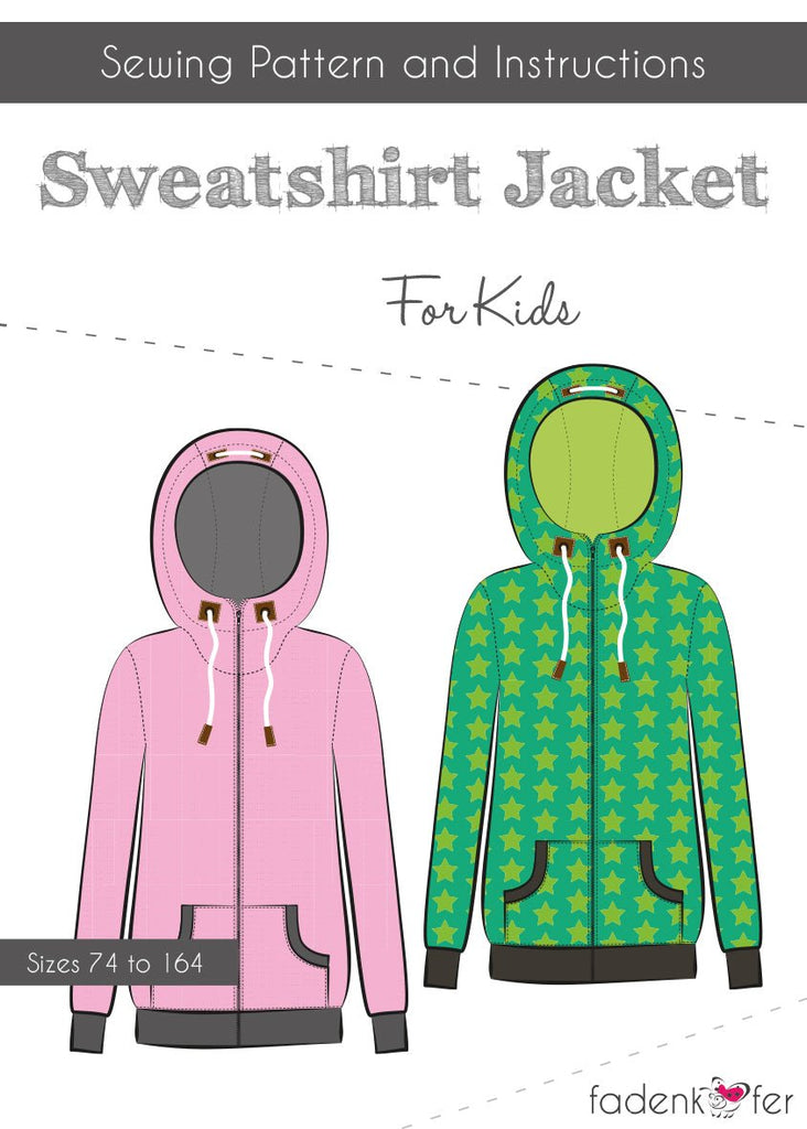 Paper Sewing Patterns - Sewing Pattern - Sweatshirt Jacket - Kids - EN - Frollein S®