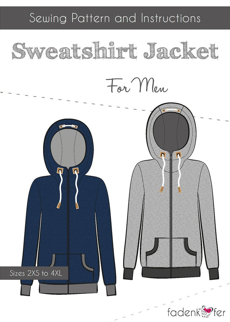 Paper Sewing Patterns - Sewing Pattern - Sweatshirt Jacket - Men - EN - Frollein S®