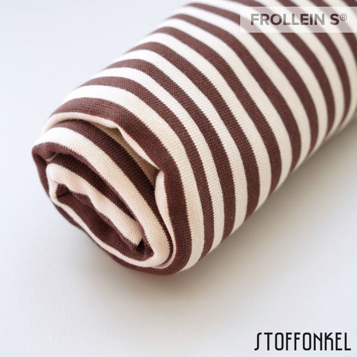 Ribbing - Organic Ribbing - Stripes Dark Brown - Frollein S®