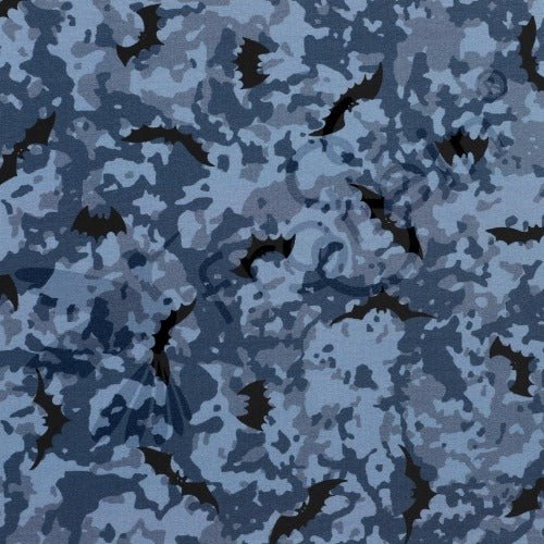 Sweat - Sweat Fabric - Camouflage Bats - Blue - Frollein S®