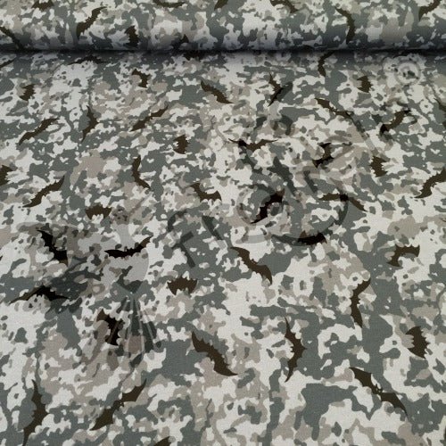 Sweat - Sweat Fabric - Camouflage Bats - Gray - Frollein S®