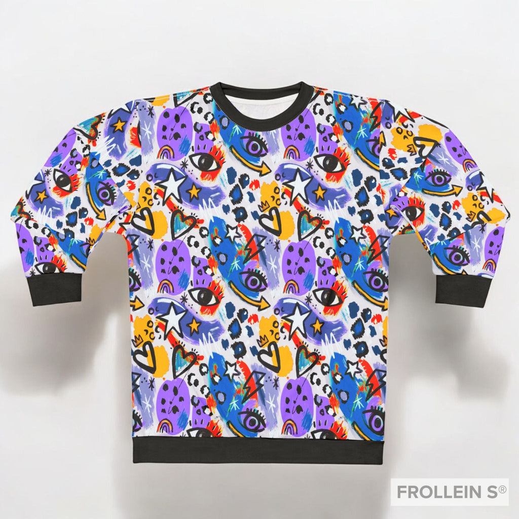 Sweatshirt - Bold Pop Art Graphic Sweatshirt – Colorful Abstract Design - Frollein S®