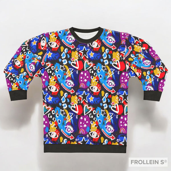 Sweatshirt - Bold Pop Art Graphic Sweatshirt – Colorful Abstract Design - Frollein S®