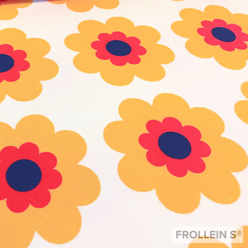 Organic Cotton Jersey - Fancy Bloom - Yellow