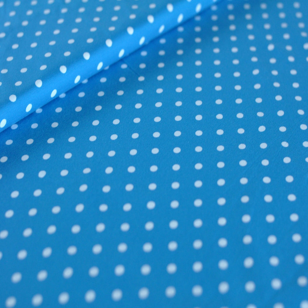 Remnant 21-inch-Cotton Jersey - Polka Dots Medium - Turquoise