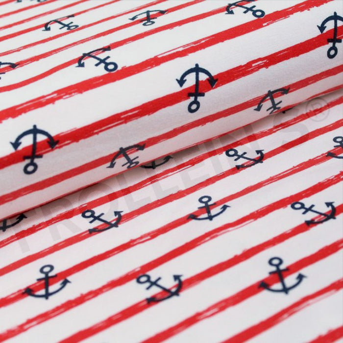 Fat Half - Organic Cotton Jersey - Anchor Stripes