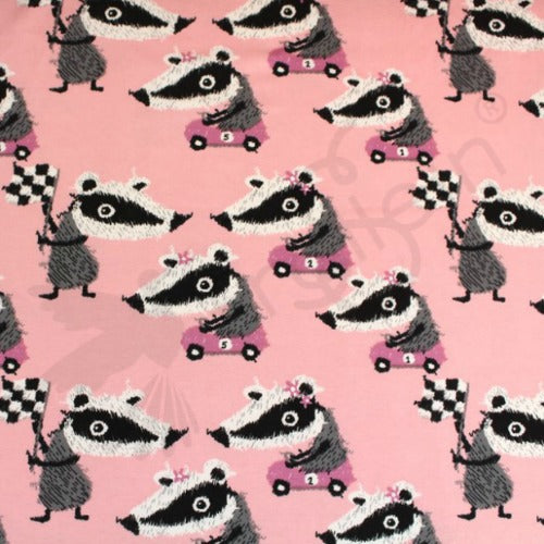 Organic Cotton Jersey - Badger Race - Pink