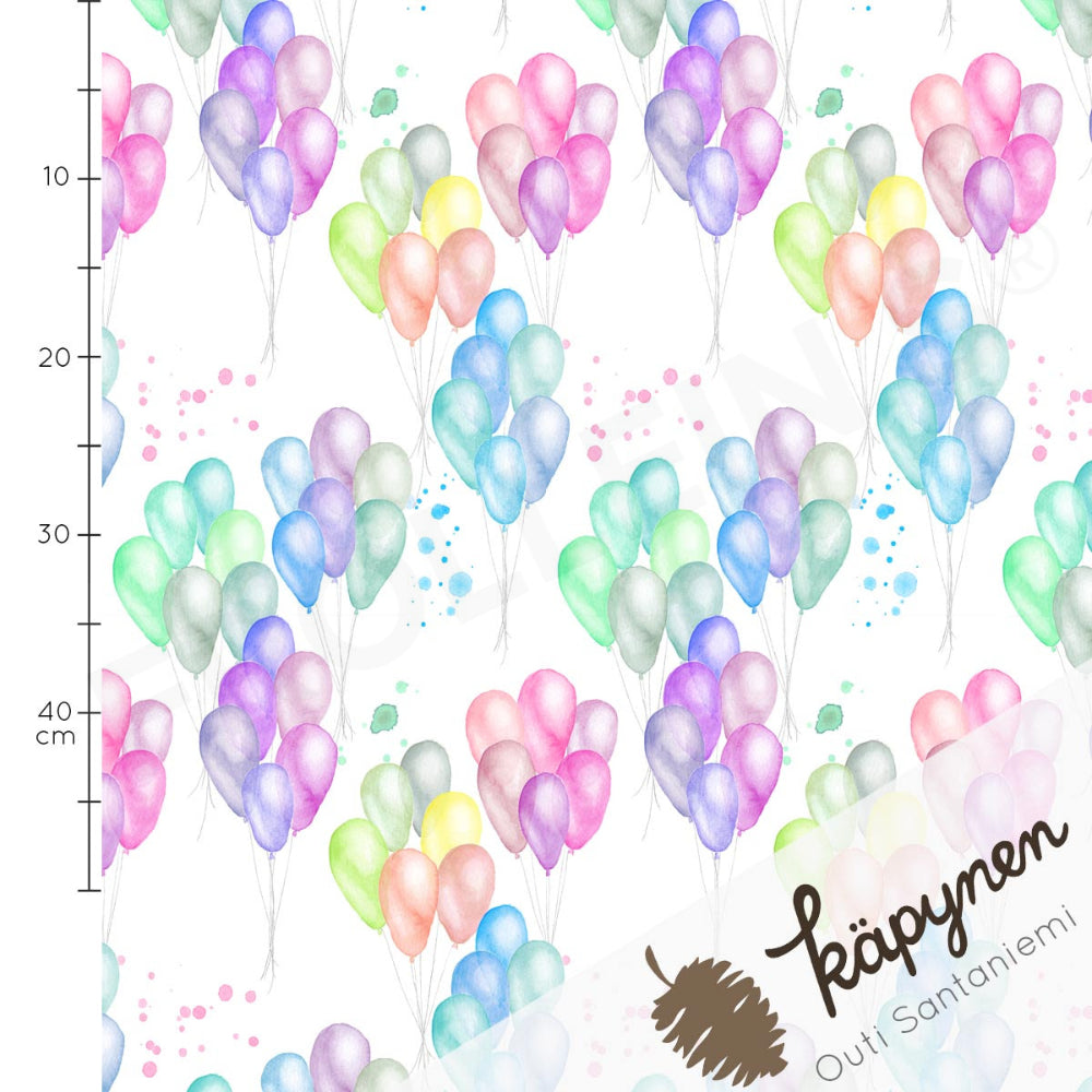 Organic Cotton Jersey - Watercolor Balloons