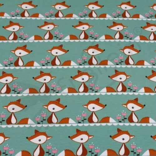 Organic Cotton Jersey - Little Fox - Green