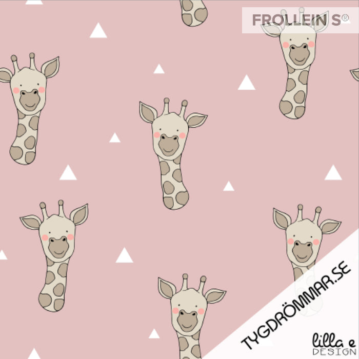 Organic Cotton Jersey - Giraffe - Light Pink