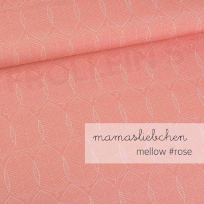 Cotton Jersey - Mellow Leaves-Peach Rose