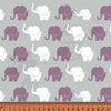 Remnant 22-inch-Cotton Jersey - Mini Elephants-Gray