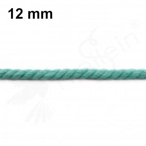 3-Strand Twisted Cotton 1/4 inch Rope - Turquoise