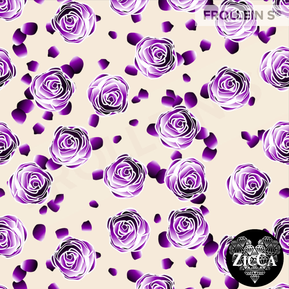 Organic Cotton Jersey - Roses - Purple