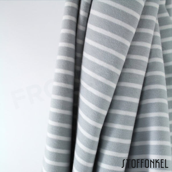 Fat Half-Organic Cotton Jersey - Stripes Gray/White