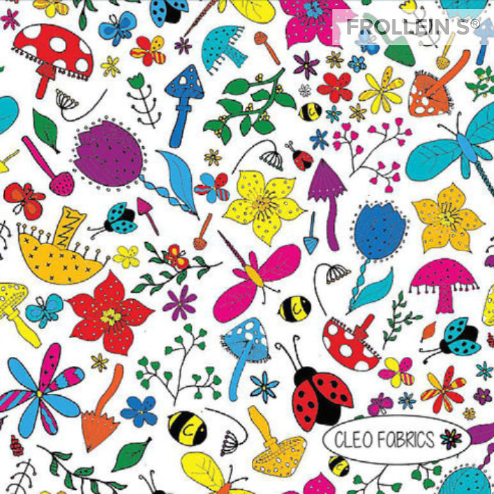 Organic Cotton Jersey - Summer Floral Doodles
