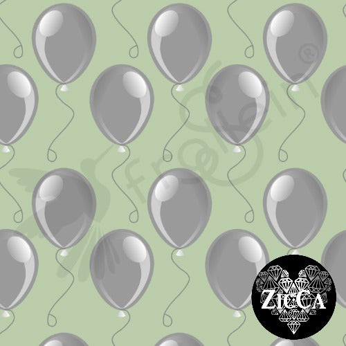 Organic Cotton Jersey - Party Balloons - Green