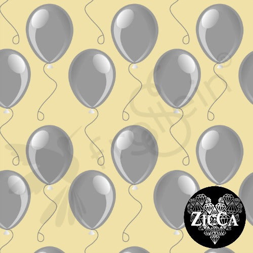 Organic Cotton Jersey - Party Balloons - Yellow
