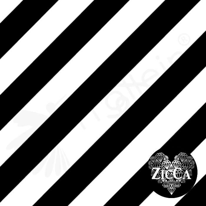 Organic Cotton Jersey - Diagonal Stripes -  Black-White