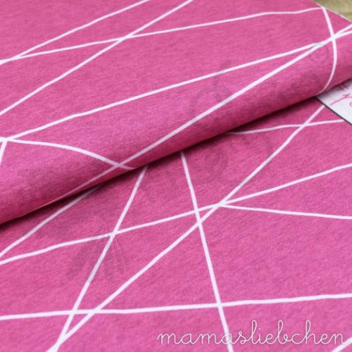 Cotton Jersey - Shapelines - Pink