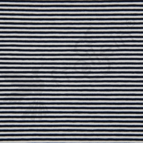 Fat Half-Cotton Jersey - Stripes 3 mm - Navy/White