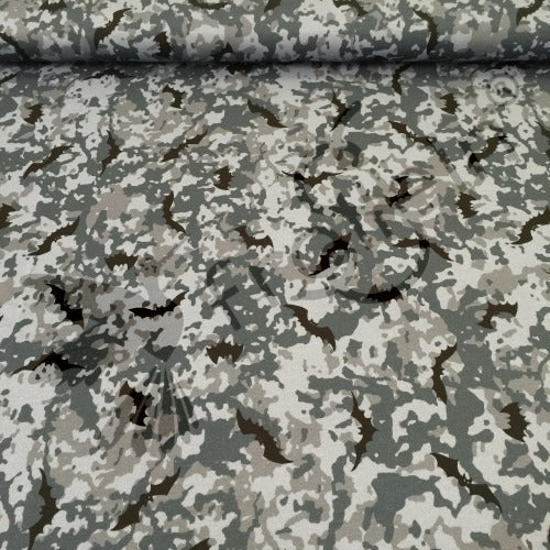 Sweat Fabric - Camouflage Bats - Gray