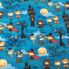 Remnant 13-inch-Cotton Jersey - Trick or Treat-Blue